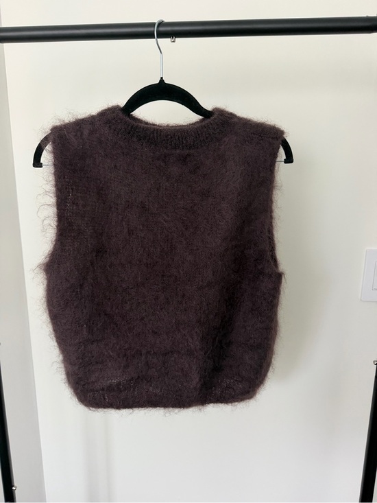 Vintage Sweaters - Vintage Made in Italy Fluffy Kid Mohair Knit Vest Sweater One Size Fits Like M